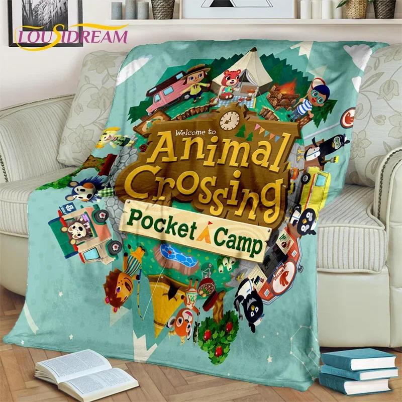 Cartoon Animal Crossing New Horizons Soft Plush Blanket,Flannel Blanket Throw Blanket for Living Room Bedroom Sofa Cover Child
