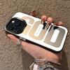 God Letter Print Creative Retro Hard Protective Phone Case For Apple Iphone