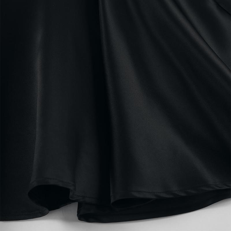 Vintage Stain Sexy Backless Halter Black Short Dress Women's Backless Pocket Short Dresses Female Birthday Party Evening Summer Dress