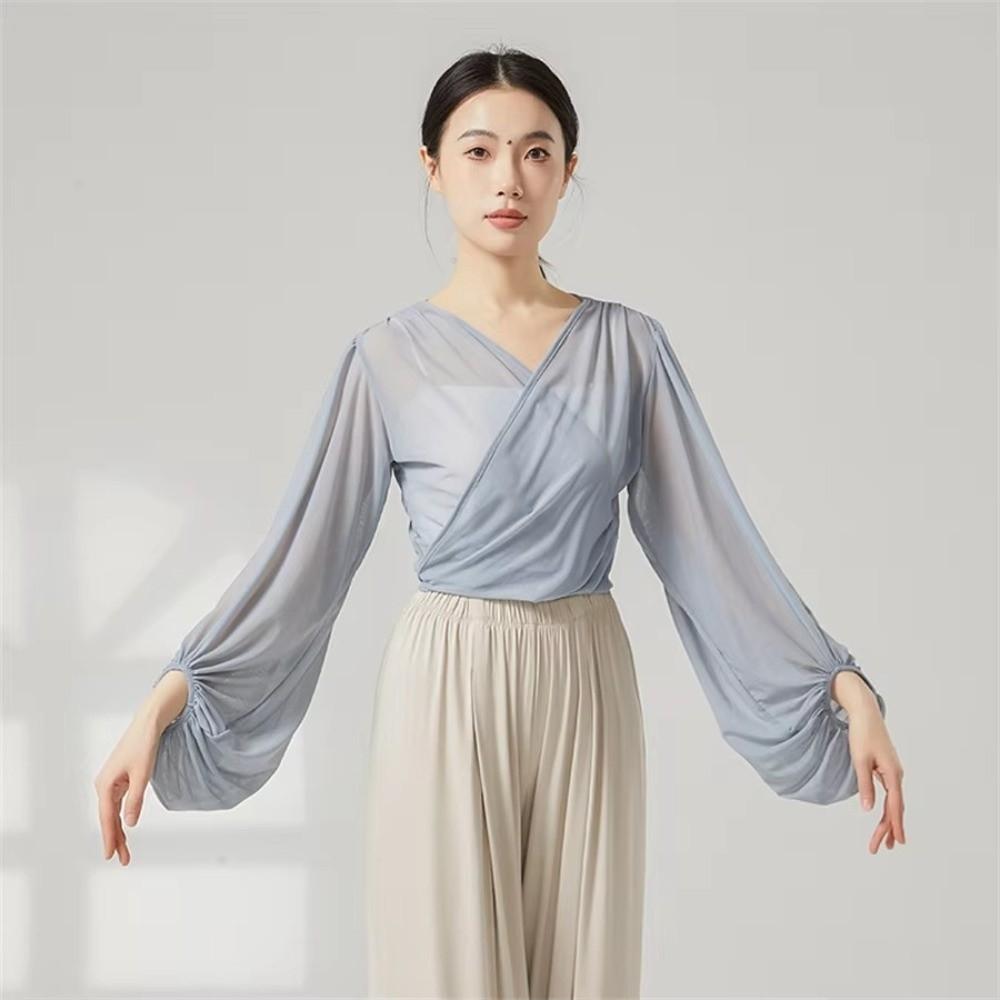 Long Sleeve Classical Dance Tops Soft Fabric Dance Performance Costume Dance Top Dance Training