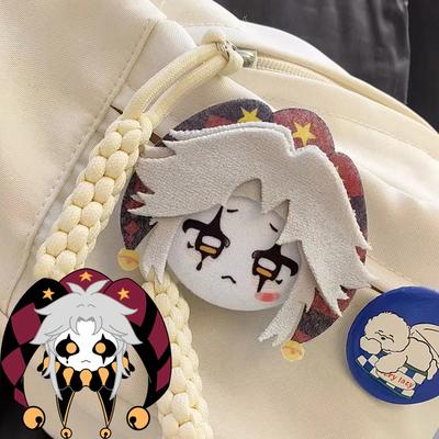 Game The Freak Circus Pierrot Cospaly Brooch Cartoon Plush Badge Backpack Costume Pins Jewelry Accessories
