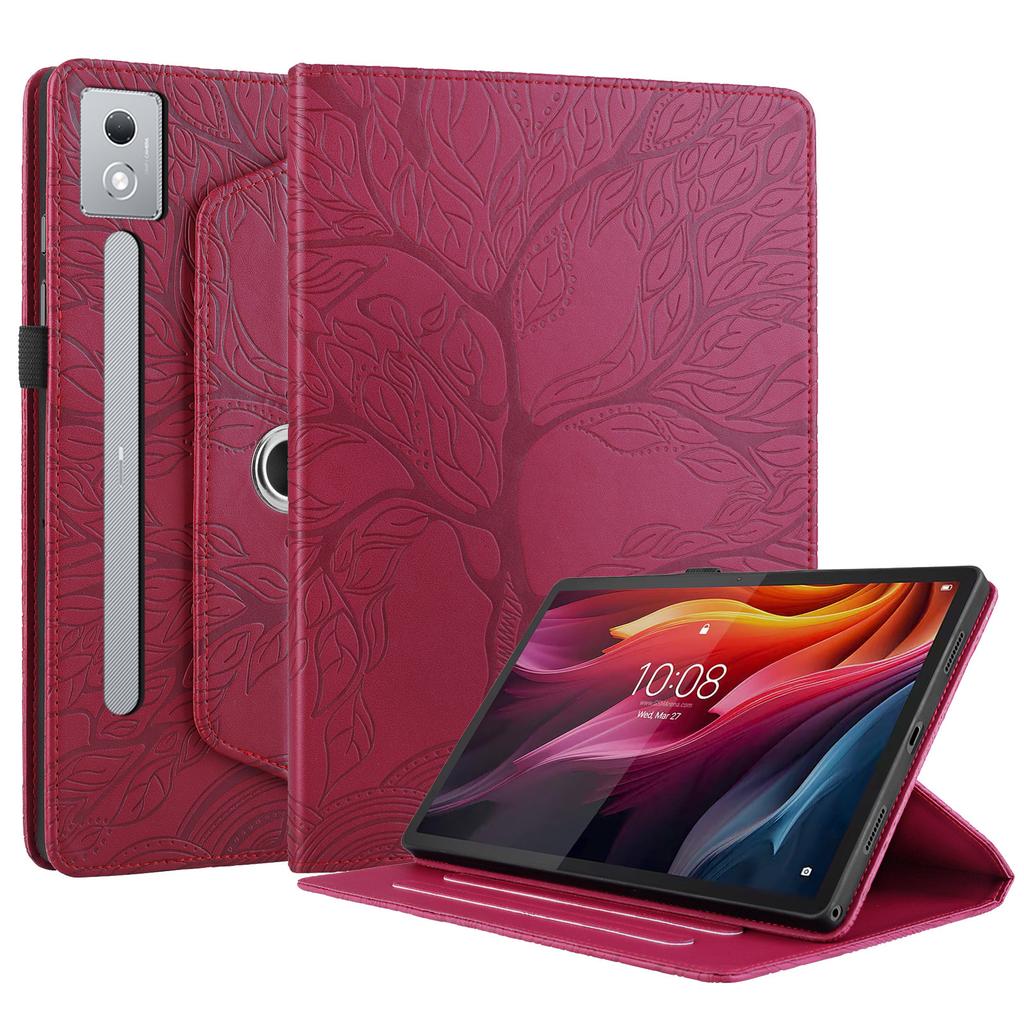 Applicable To Small New Pad Pro12.7 Flat Leather Case Lenovo P12 Rotating Bracket Tab K9 Life Tree Shell K10C