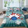 Men Bowling King Queen Duvet Cover Sports Competition Bedding Set Ball Games Starry Sky Comforter Cover Polyester Quilt Cover