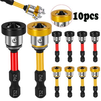 10 Stück Magnetische Positionierung Schraubendreherbits PH2 Bits Gipskartonschrauben Setzer 50mm Gipsplatten Schrauben Lokalisierender Einsatzkopf Bohren