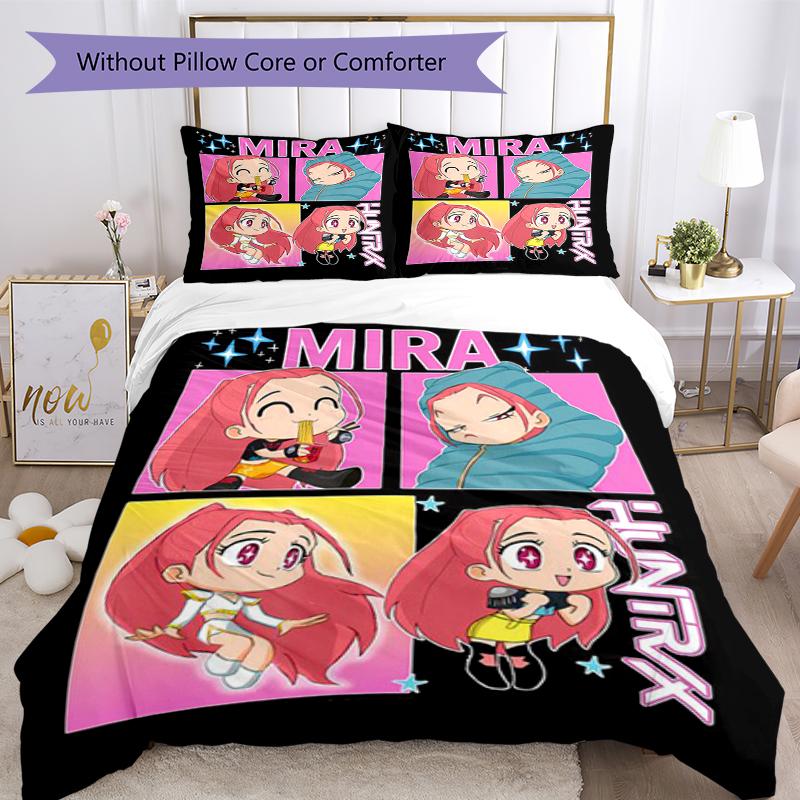 3pcs KPop Demon Hunters Bedding Set Duvet Cover Closure Includes 1 Duvet Cover & 2 Pillowcases, Soft and Comfortable for All Seasons.