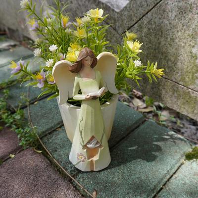 Statua di Angelo Vaso da Fiori da Giardino Personaggi Creativi Unici Regali Scultura Decorativa