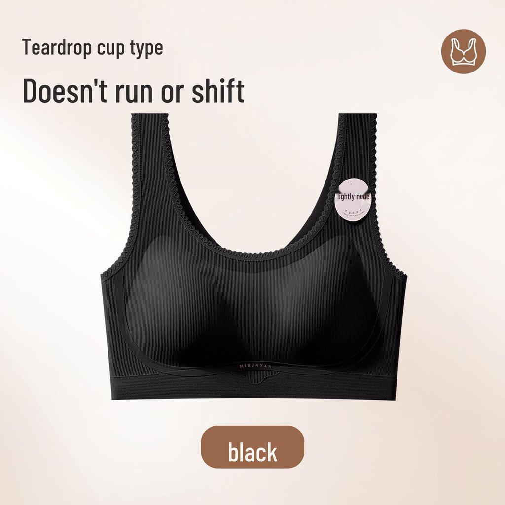 Women's Push-Up Camisole Bra: Seamless, Anti-Sagging, Comfortable Side Support for Spring & Summer.