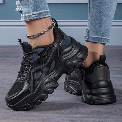 Γυναικεία Casual Παπούτσια 'Dad Shoes' Τετραεποχικά με Χρωματικές Μπλοκ και Παχιά Σόλα, Αθλητικά Παπούτσια, Γυναικεία Παπούτσια