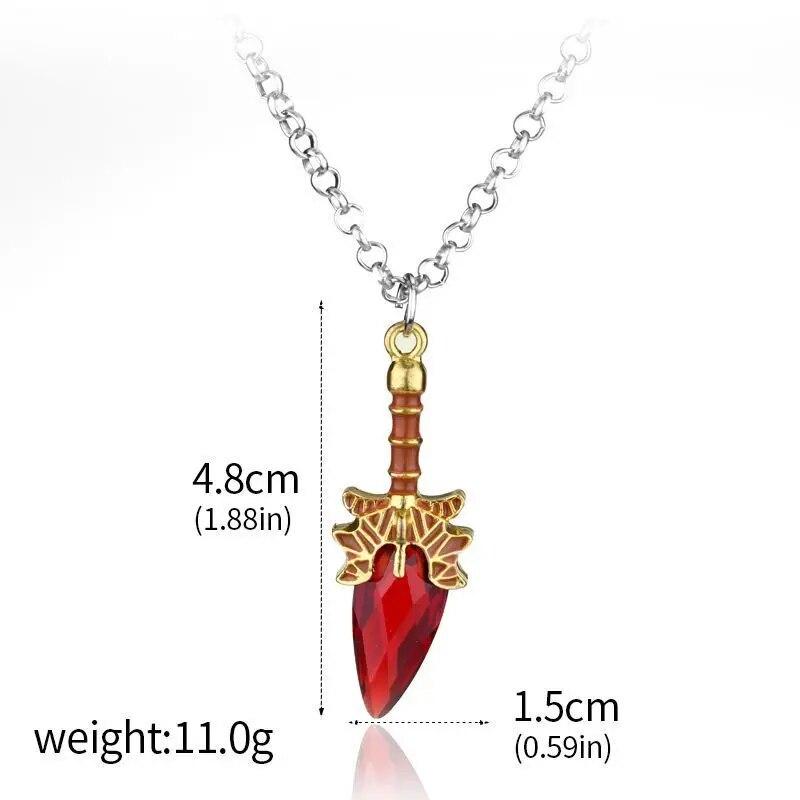 Game Necklace Aghanim's Scepter Necklace Blue Red Green Stone Scepter Stone Pendant For Women Men Cosplay Gifts