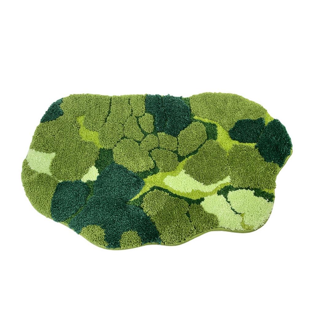 Grün, Moosteppich, Badezimmerteppich, Saugfähig, Rutschfeste Matte, Türbereich, Fußmatte, Haushalt, Plüsch-Bodenmatte