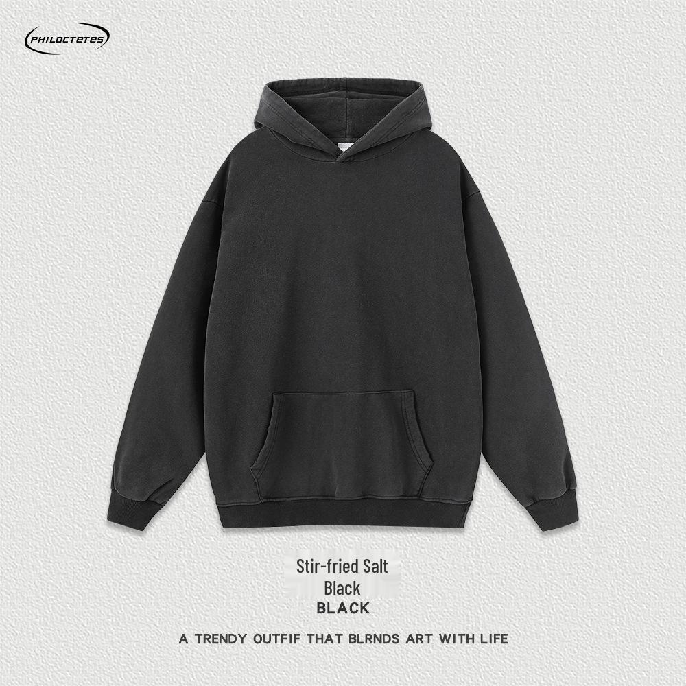 420g Salt-Washed Distressed Oversized Retro Hoodie