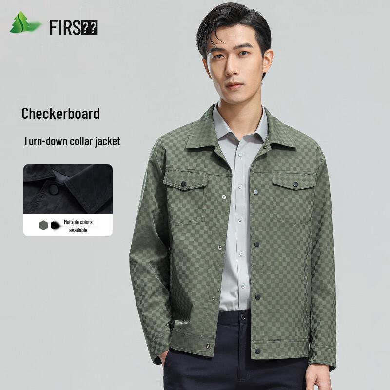 FIRS Men's Spring/Autumn Checkered Lapel Jacket