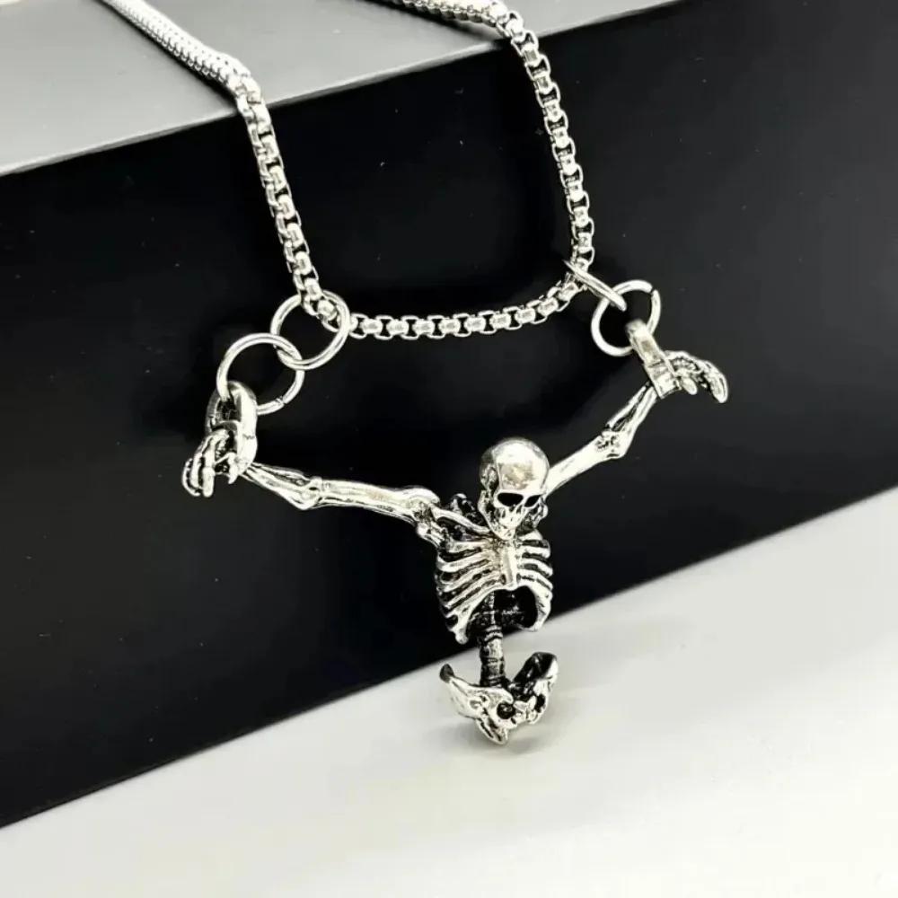 Hip Hop Punk Style Punished Man Skull Pendant Necklace Men Vintage Creative Personalized Necklace