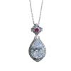 Jewelry Pink Diamond Large Water Drop Gem Pendant Necklace Morgan Pink Amethyst Water Drop Collarbone Chain