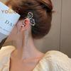Crystal Butterfly Clip On Earring Pearl Bead Ear Cuff Long Tassels Charm