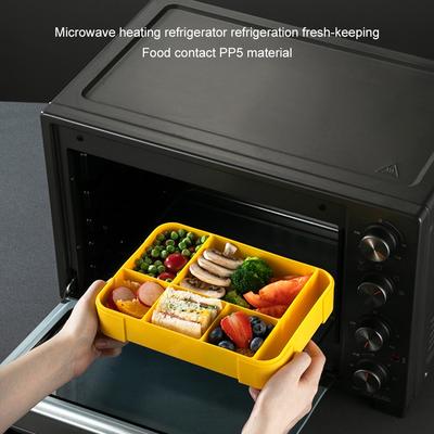 Large Bento Box Portable Lunch Box Kids Students Office Lunch Box with Spoon Fork Leakproof Microwavable Food Storage Container