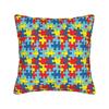 Autism Awareness Blue Puzzle Piece Pattern Pillow Case Graphic Pillow Cover For Sofa Bedroom Home Decor Fashion Pillowcases