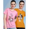 Indian Cotton Blend Women T-Shirt Short Sleeve Casual Round Neck Top Pack Of 2