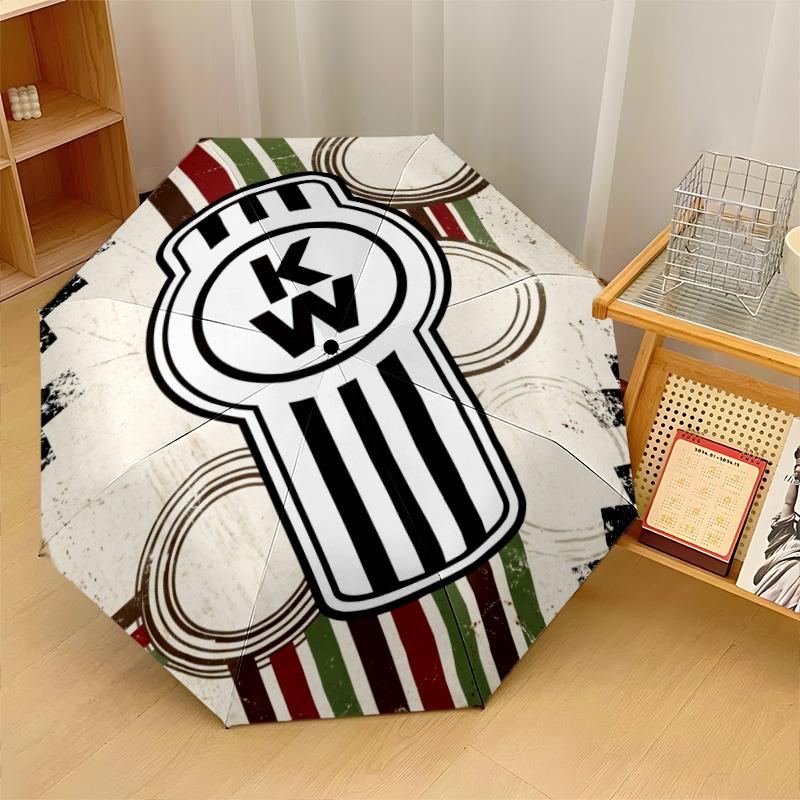 Kenworth Print 8?Ribs Automatic Umbrella Wind Resistant Lightweight Folding Umbrella For Outdoor Travel