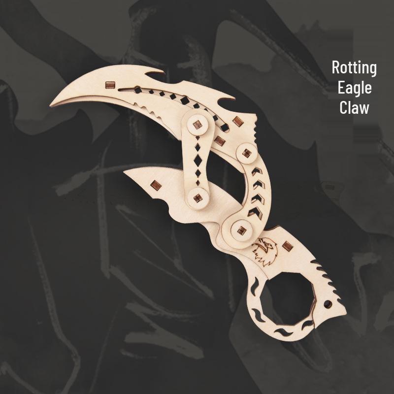 3D Деревянный Пазл Нож-Бабочка Сделай Сам - Обучающая Складная Модель Клинка-Клешни