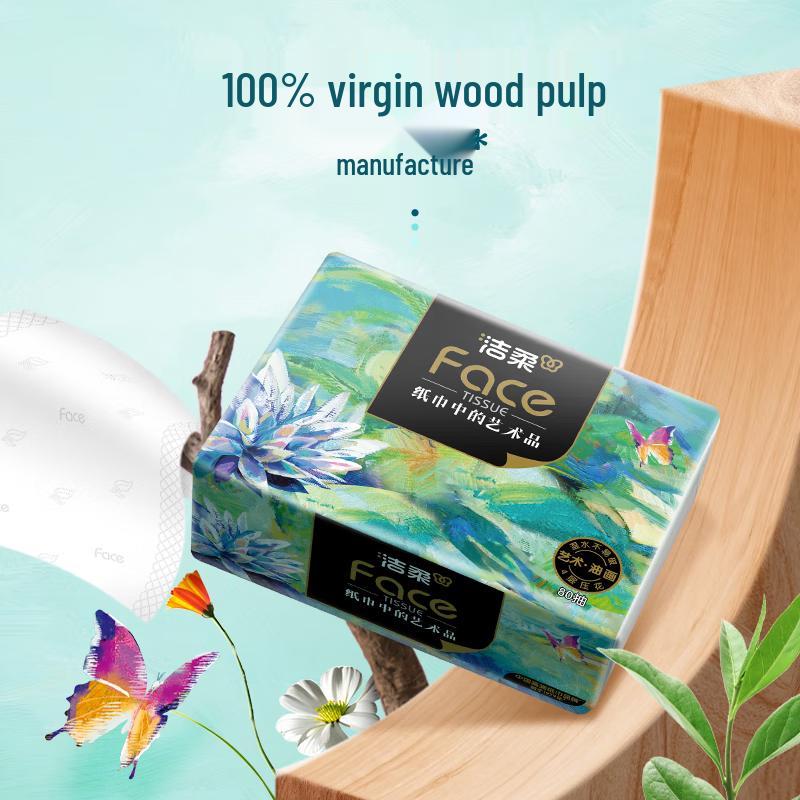 Jierou Art Soft Pack 4-Ply Facial Tissues