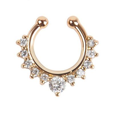 Modny kształt litery U Non Piercing Fałszywy klips na przegrodzie Clicker Nose Ear Lip Ring Hoop