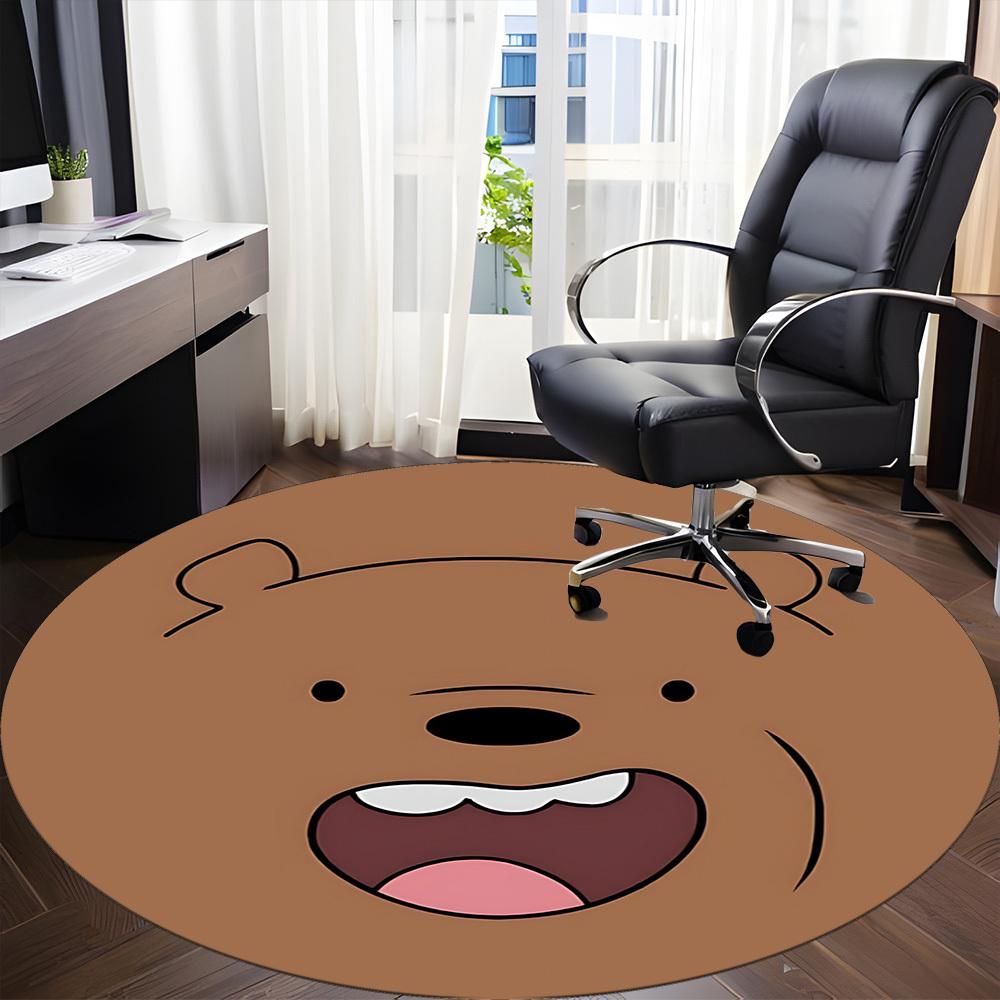 1pc We Bare Bears Office Round Area Rug, Under Office Chairs Bedroom Living Room Home Decor, Room Deco, Available in Various Sizes