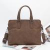 Men's Korean-Style Crazy Horse Leather Briefcase & Shoulder Bag