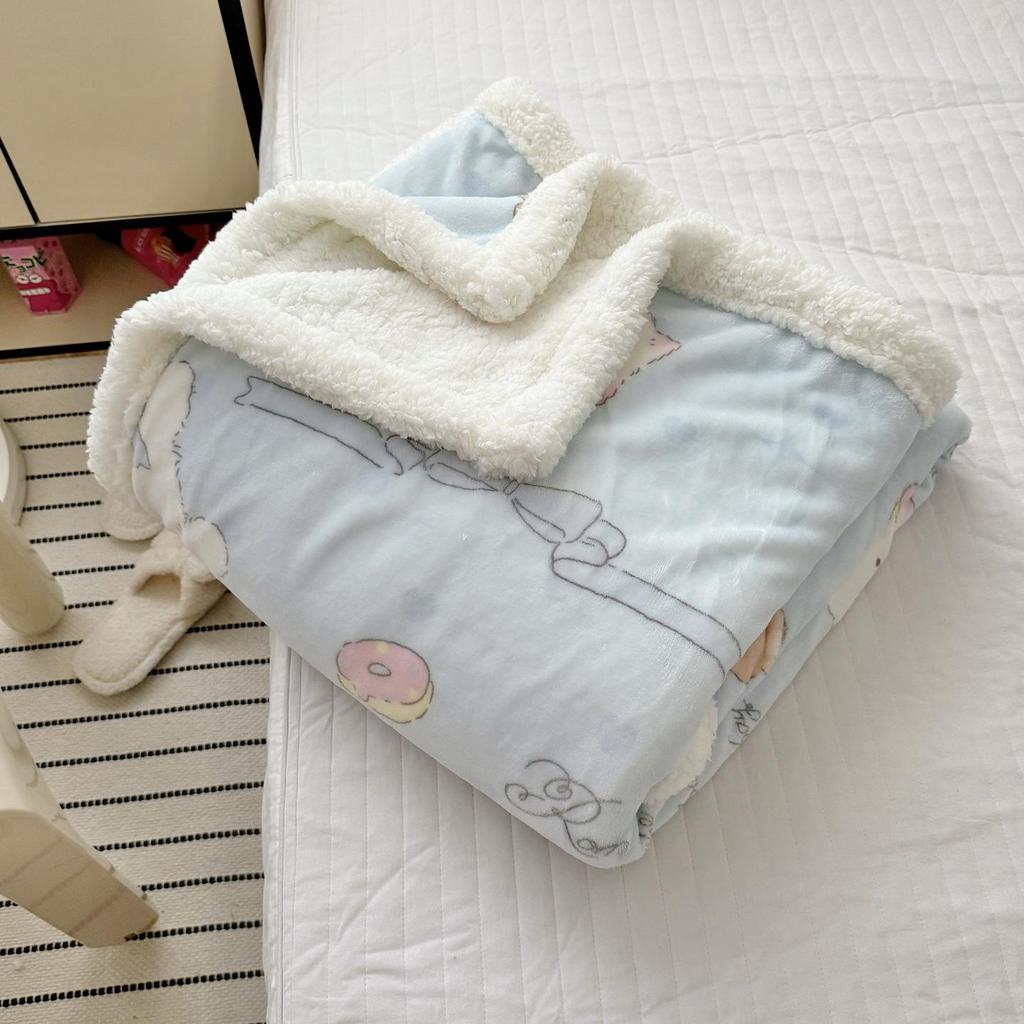 Milk Velvet Multifunctional Blanket: Perfect for Office, Nap, Sofa, Dorm, or Car Use.