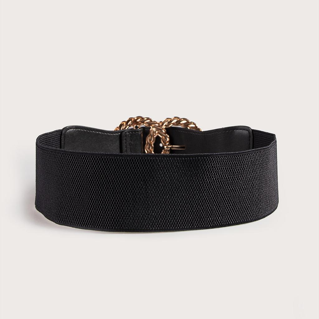 New Double Ring Elastic Waistband for Women Wide Fashionable and Versatile Women Belt