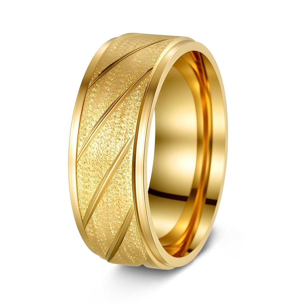 European & American Fashion Twill Design Titanium Steel Couples Ring - Personalized Jewelry for Men and Women.