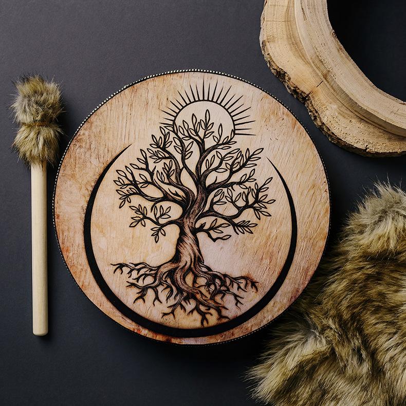 Boho Style Hand‑Beat Drum Home Decor for Entertainment Gathering