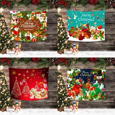 Christmas Tapestry Bedroom Living Room Decor Santa Claus Holiday Mood Print Wall Hanging Backdrop