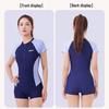 Xtep Women's Short Sleeve Conservative One-Piece Surf & Dive Swimsuit