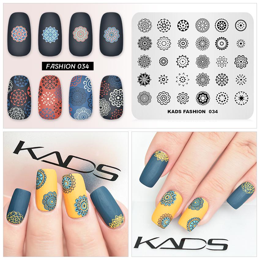 kads Fashion 034 Nail Stamping Plates Nail Art Stamp Template Tool