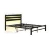 140x200cm Metal Bed Frame with Headboard, USB Charging Station, LED, Strong Steel Slat Support, Under Bed Storage, No Box Spring Required, Assembly