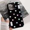 Korean Cute Colorful Love Heart Phone Case For iPhone 16 15 14 13 12 11 Pro Max 16E X XR XS Max 7 8 Plus Shockproof Soft Cover