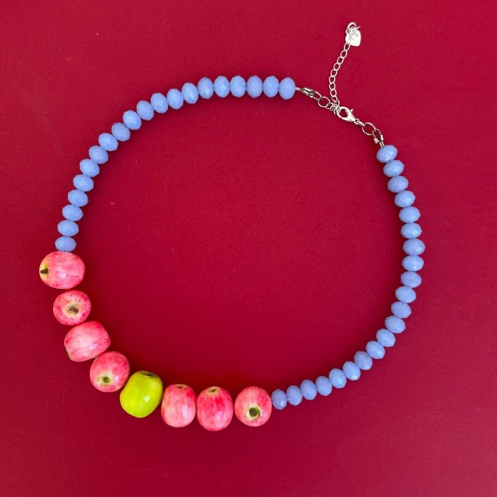 Stackable Necklace Bracelet Set Layered Fruits Bracelet Fashion Beaded Clavicle Chain Women