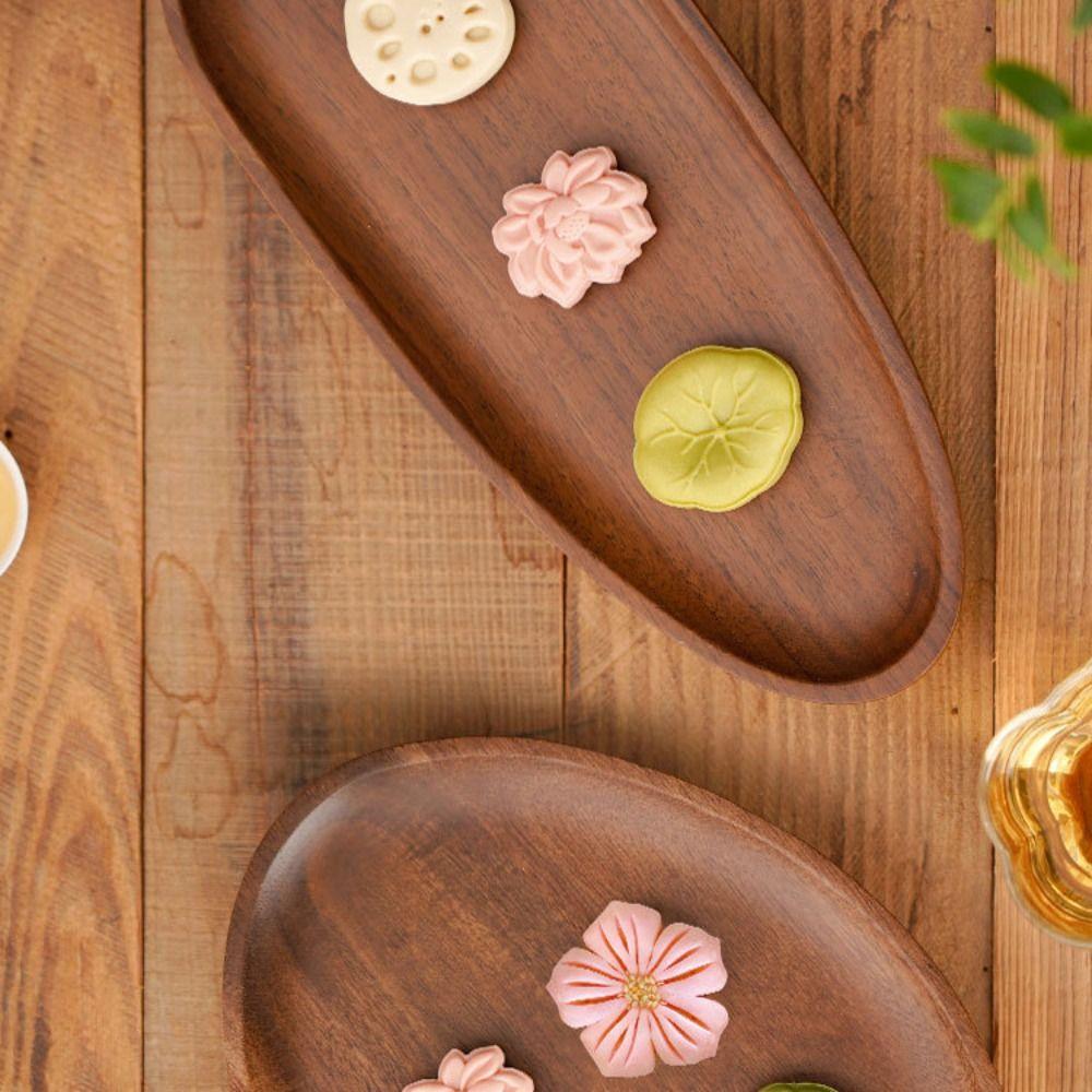 High Leg Storage Tray Wooden Dessert Plate Kitchen Organizer Fruit Plate  Festival
