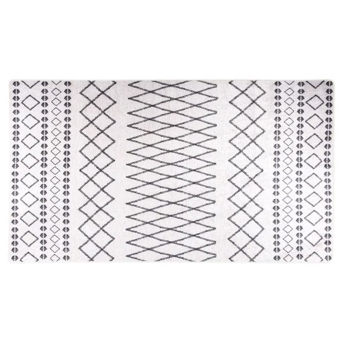 VidaXL Tapis lavable antidérapant 190x300 cm Noir et blanc
