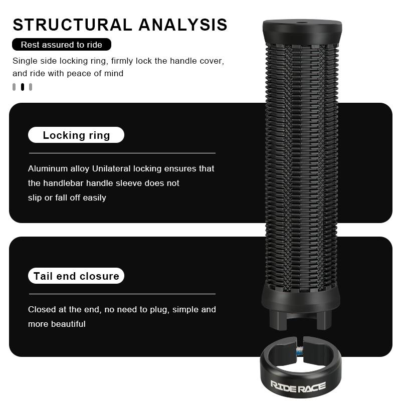 1Pair MTB Grips TPR Rubber Ergonomic Comfortable Mountain Bike Handlebar Grips Anti-Skid Shock-Absorbing Bicycle Handlebar Cover