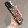 Style Colorful Floral Pattern HD Tempered Glass Phone Case For iPhone 17 16 15 14 13 12 11 Pro Max 16E 7 8 Plus XR XS X Cover