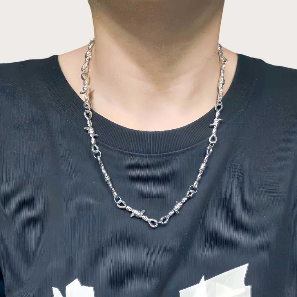 Trendige Europäische & Amerikanische Hip-Hop Dornen-Halskette: Vielseitiger Stil für Männer & Frauen