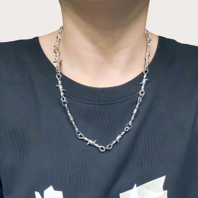 Trendy evropský a americký Hip-Hop trnový náhrdelník: Univerzální styl pro muže i ženy