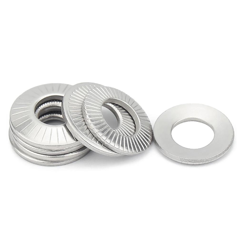 M3 M4 M5 M6 M8 M10 M12 M16 304 Stainless Steel Disc Spring Serrated Lock Washer Conical Knurled Elastic Gasket