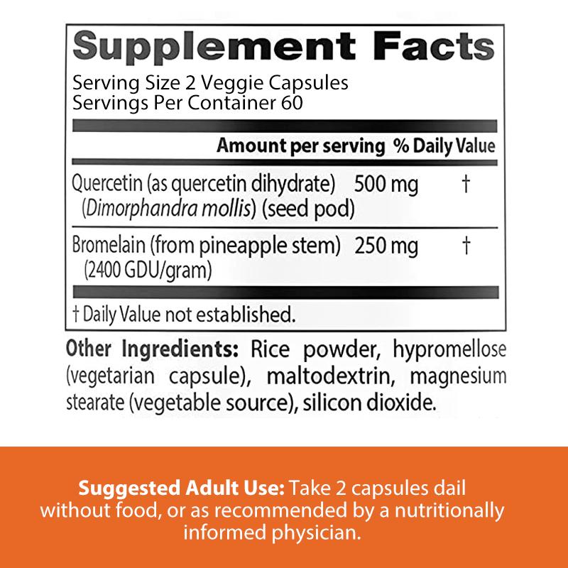 Pslalae Is Rich In Quercetin, Bromelain Capsules, and a Complex Plant Extract Formula; Suitable for Daily Care for Adults.