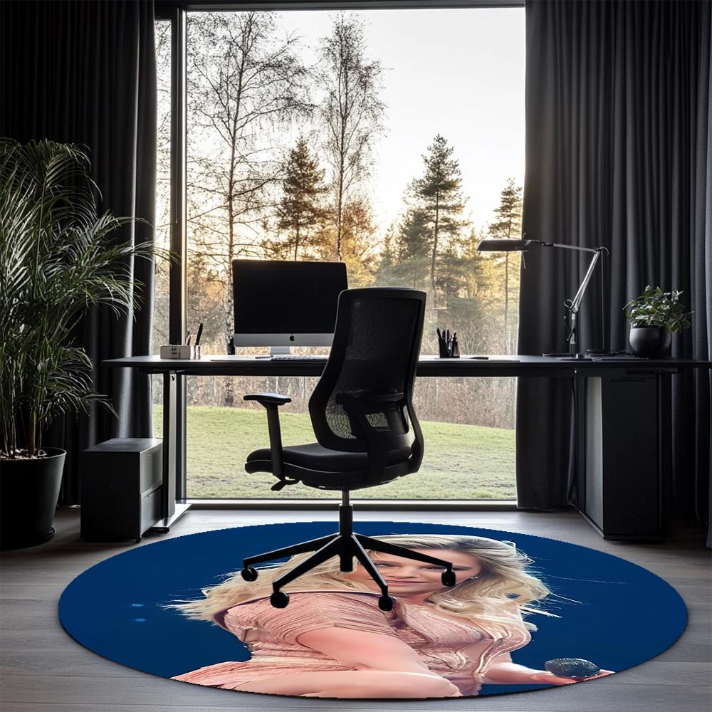 Helene Fischer Printed Round Rug Carpet Chair Rug Area Rug Entryway Doormats,for Office Chair Living Room Bedroom Kitchen Room.