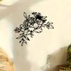 1pc Elegant Floral Metal Wall Sculpture, Rustproof Iron Romantic Flower Statue Mural, Wedding Valentine Gift for Bedroom Garden Fence Home Decor