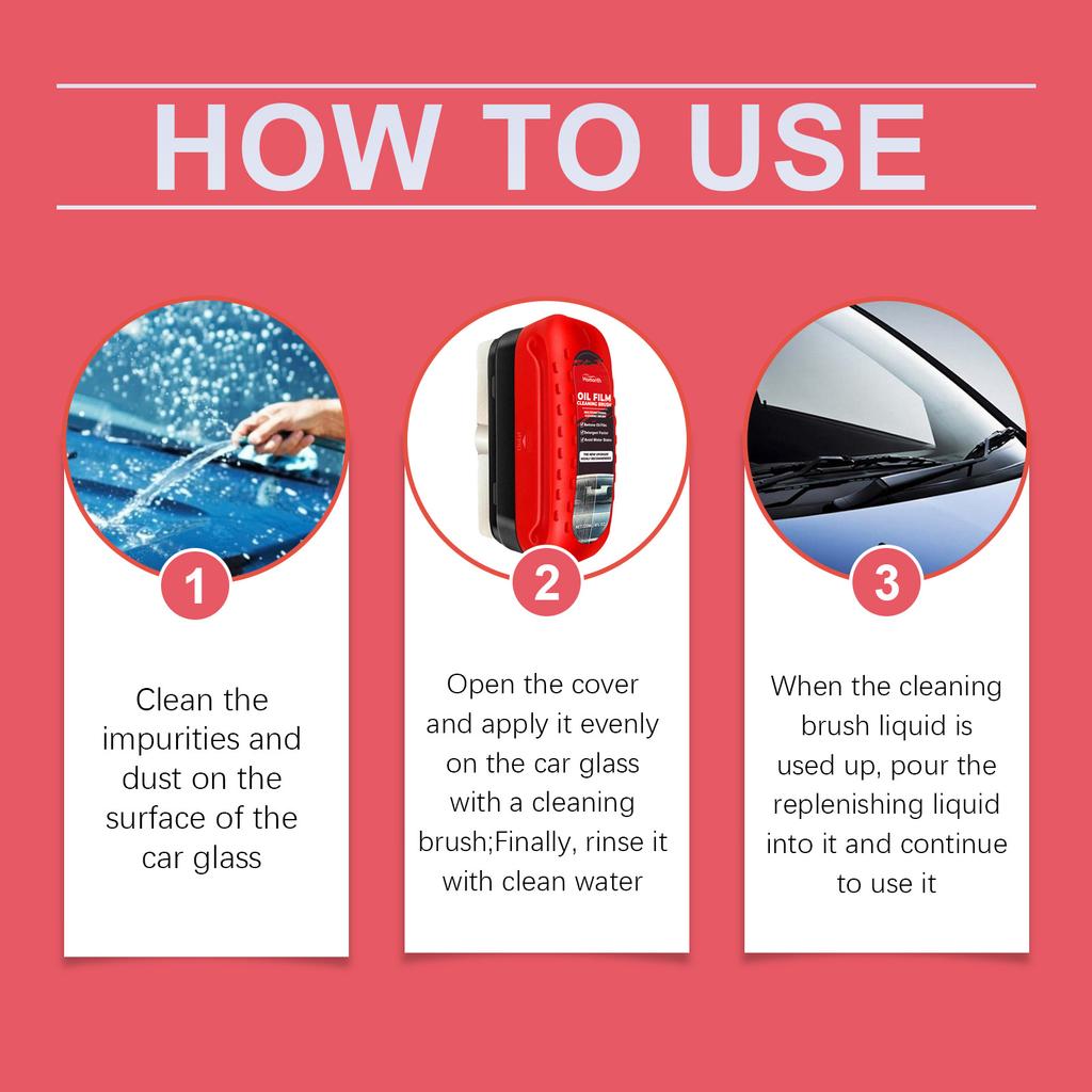 Windshield Cleaner Oil Film Stain Remover Board Universal Car Hydrophobic Glass Coating Sponge Window Refill Cleaning Wipe Brush