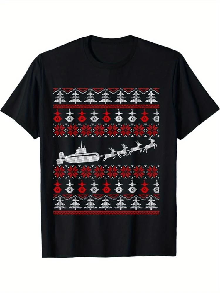 Submarine Service Submariner Christmas Funny Military design100 cotton Oneck short sleeve casual printed mens Tshirt S